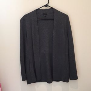 Talbots grey cardigan, side pockets